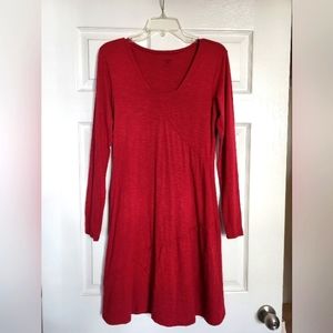 Toad&Co Oblique V Dress, Deep Ruby